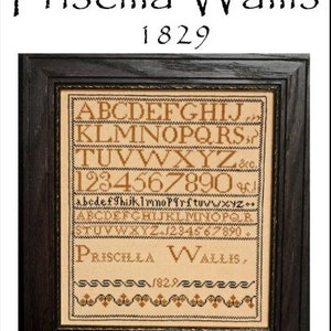 Priscilla Wallis 1829 by Lori Markovic of La-D-Da (2023) - cross stitch chart