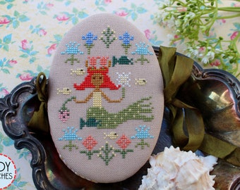 Mermaid's May Pinbook by Stephanie Webb of Lindy Stitches (2021) - cross stitch chart