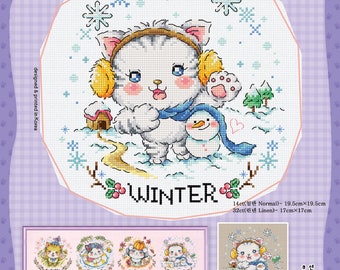SodaStitch SO-3243 - Winter Cat - kruissteek patroon