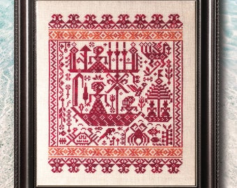 The Red Ship of Lesser Commitment by Tracy Horner of Ink Circles (2022) - cross stitch chart