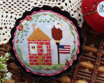 Happy Habitats: Eagle Manor by Stephanie Webb of Lindy Stitches (2021) - cross stitch chart