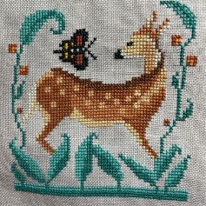 EXCLUSIVE - Fawn & Friend by Marty Barrick of Carriage House Samplings (2023) - cross stitch chart