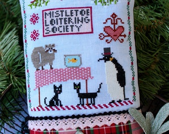 NEW RELEASE! Mistletoe Loitering Society by Lindy Stitches (2020) - cross stitch pattern