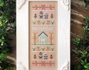Sampler of the Month Series - Country Cottage Needleworks - gráfico de punto cruzado - 2020/2021