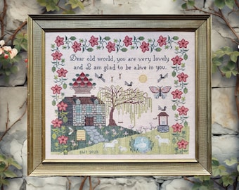 EXCLUSIVE - Scenic Sampler (2024) by Beth Twist of Heartstring Samplery -- paper chart / wooden bobbins