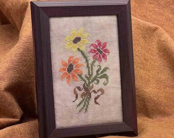 Trio of Autumn Flowers (2023) by Arlene Coehn of Works by ABC -- paper chart