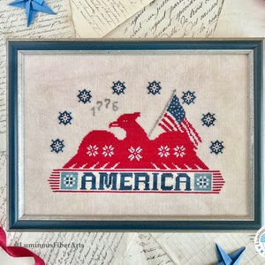 American Eagle Coverlet (2024) von Luminous Fibre Arts -- Papiervorlage
