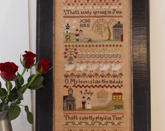 Red, Red Rose Sampler (2024) by Cosford Rise -- paper chart