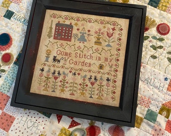 YARN TREE EXCLUSIVE - Come Stitch in my Garden (2024) by Pansy Patch Quilts and Stitching -- paper chart
