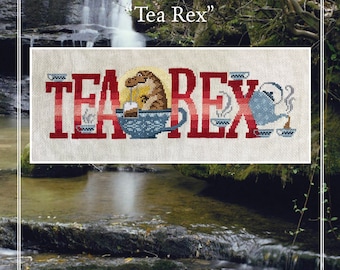 Tea Rex de Diane Randall de Silver Creek Samplers (2023) - esquema de punto de cruz