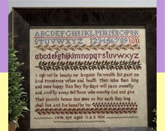 EXCLUSIVE - Jane Dye 1836 (2024) by Violets and Verses -- paper chart