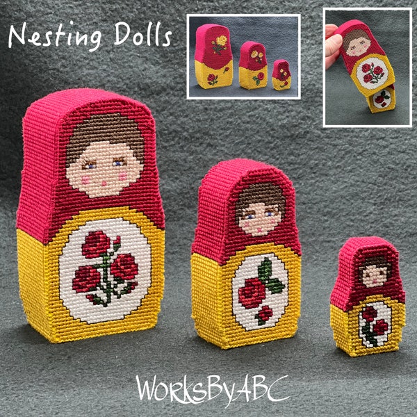 Nesting Dolls by Arlene Cohen of Works by ABC (2023) - cross stitch chart/perforated paper