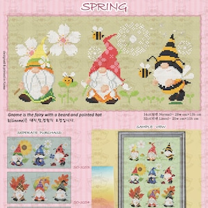 SodaStitch SO-3252 Four Seasons of Gnome Spring - cross stitch pattern