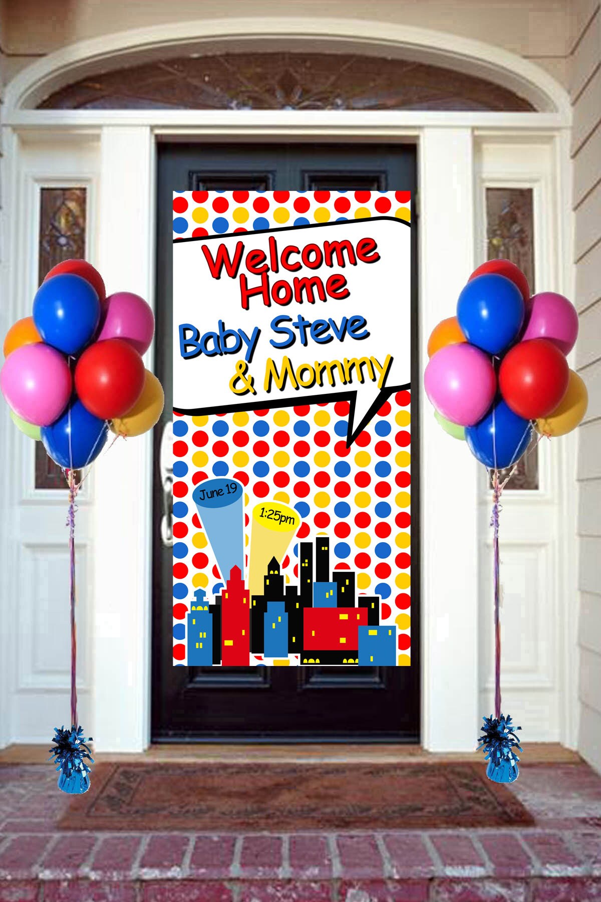 Home Baby Door Banner, Personalized Baby Boy Party Banner, It's