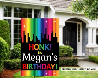 Honk Birthday Yard Sign | Quarantine Birthday | Birthday Yard Sign | Birthday Sign | Rainbow Birthday Yard Sign | Happy Birthday Sign |