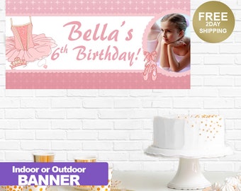 Ballerina Happy Birthday Banner | Tutu Ballerina Birthday Banner | Ballet Banner | Vinyl Banner | Photo Birthday Banner | Large Banner