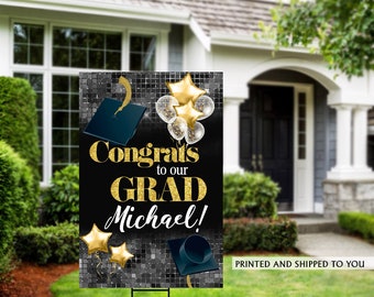 Class of 2023 Graduation Yard Sign - High School Senior Welcome Sign - Welcome Sign Congrats, Grad Lawn Sign, Graduation Yard Sign - Black