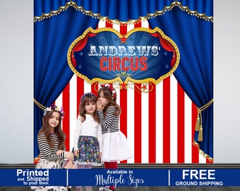 Circus Personalized Photo Backdrop, Carnival Photo Backdrop, Birthday Photo Backdrop, Printed Photo Booth Backdrop, Party Backdrop