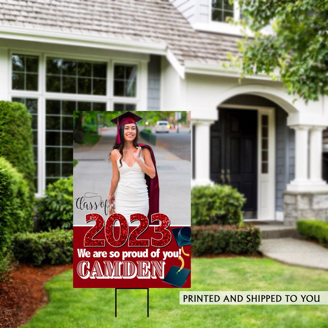 Class of 2023 Graduation Photo Yard Sign | Grad Party Welcome Sign ...
