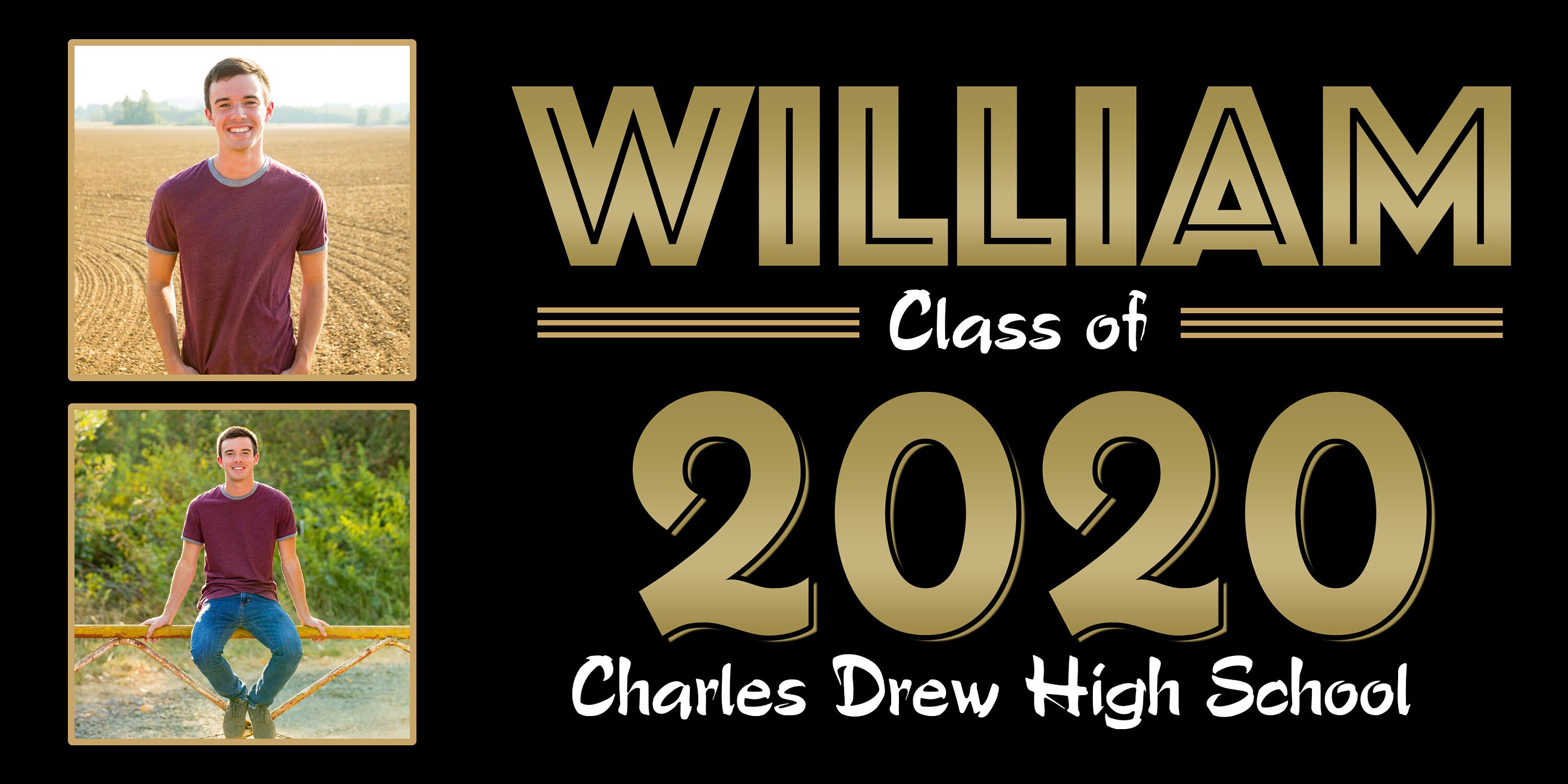 Class Of 2020 Graduation Photo Banner Congrats Grad Personalized