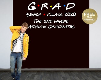 Graduation Photo Backdrop | Personalized Photo Backdrop | Class of 2022 Photo Backdrop | Congrats Grad Photo Backdrop | Friends Backdrop