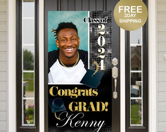 Graduation Door Banner | Honk for our Grad Banner | Grad Door Banner | Class of 2024 Door Banner | Grad Photo Yard Banner | Black