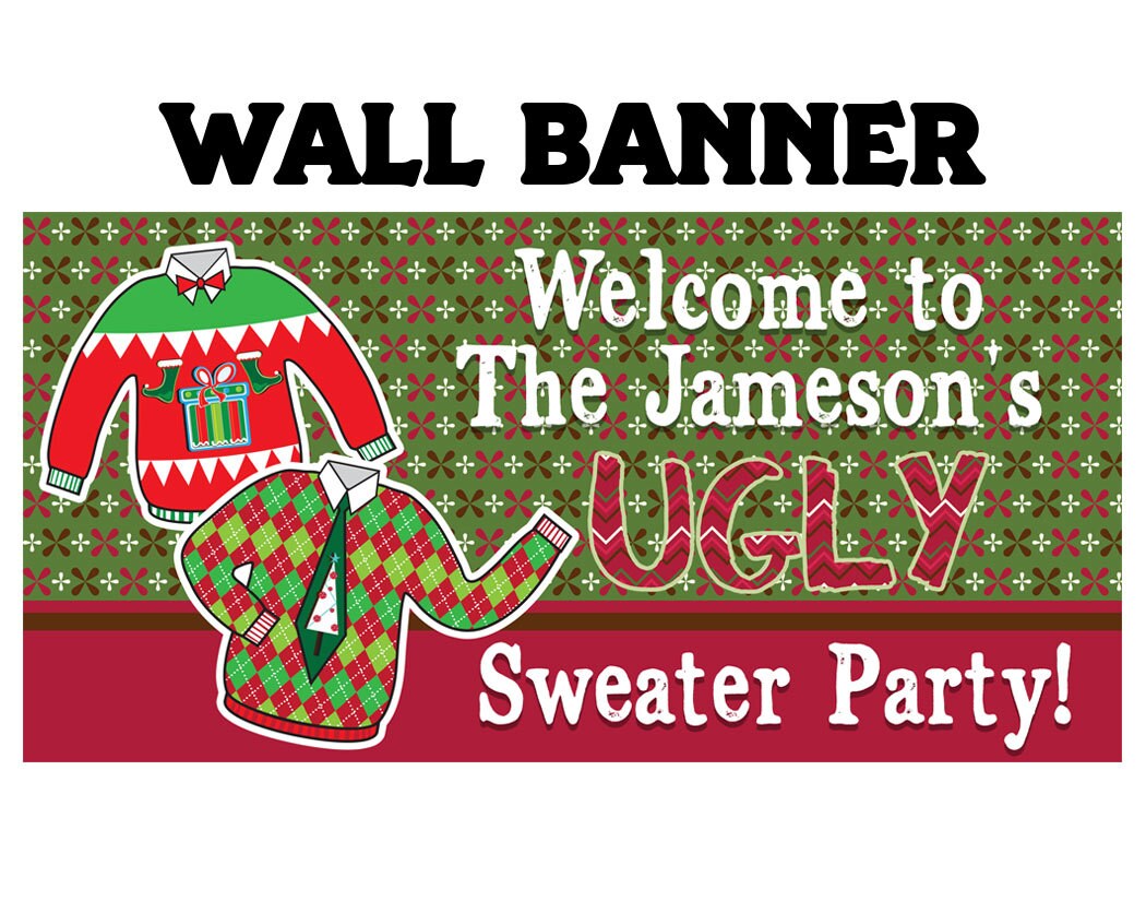 Ugly sweater deals party banner