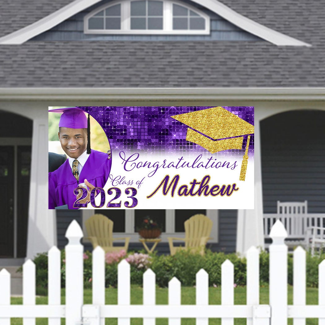 Class of 2023 Graduation Photo Banner Congrats Grad Personalized