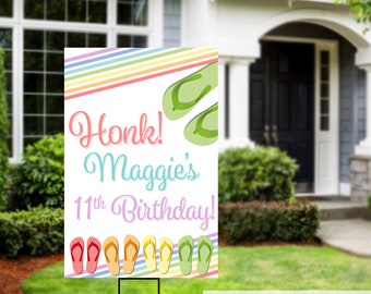 Birthday Yard Sign | Quarantine Birthday | Birthday Yard Sign | Birthday Sign | Flip Flop Birthday Sign | Happy Birthday Sign, 16th Birthday