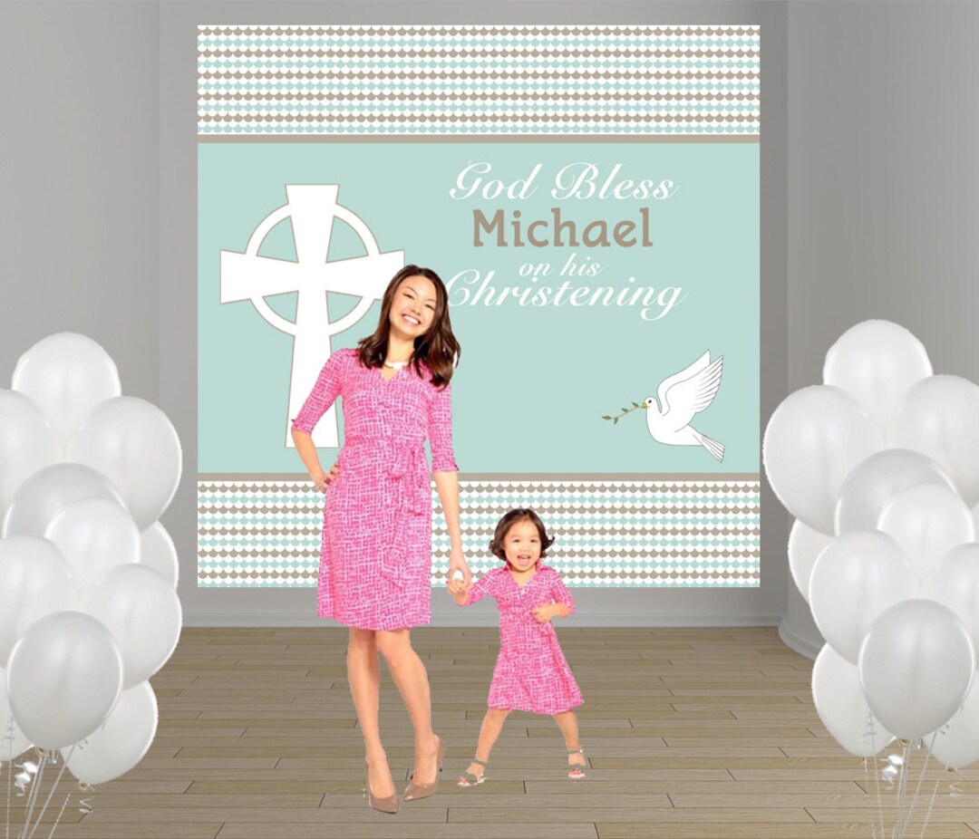 Baptism Photo Backdrop Christening Photo Backdrop Religious Photo