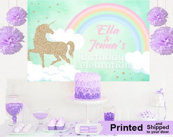 Unicorn Glitter Personalized Party Backdrop, First Birthday Backdrop, Baby Shower Backdrop, Unicorn Photo Backdrop, Birthday Backdrop