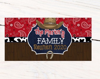 Western Party Personalized Banner, Cowboy Personalized Party Banners - Cowgirl Photo Banner, Family Reunion Banner, Printed Banner, Birthday