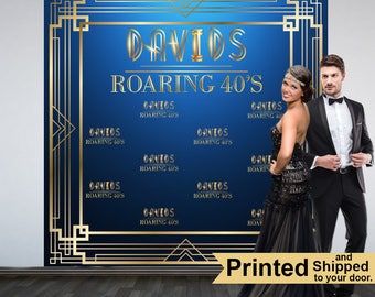 Roaring 20's Personalized Photo Backdrop -Retro Photo Backdrop- Birthday Photo Booth Backdrop, Speakeasy Photo Backdrop, Gatsby Backdrop