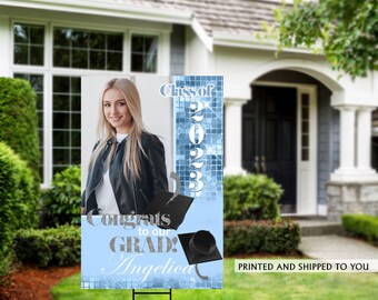 Class of 2023 Graduation Photo Yard Sign - High School Senior Welcome Sign - Welcome Sign Congrats, Grad Lawn Sign, Graduation Yard Sign