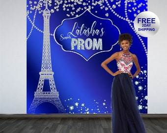 Prom Send Off Personalized Photo Backdrop | Prom 2K19 Photo Backdrop | Effiel Tower Photo Backdrop | Paris Photo Backdrop | Senior Prom