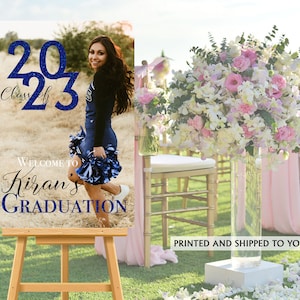 Class of 2023 Graduation Photo Welcome Sign - Grad Party Welcome Sign - Welcome Sign Congrats, Foam Board Sign, Graduation Canvas Party Sign