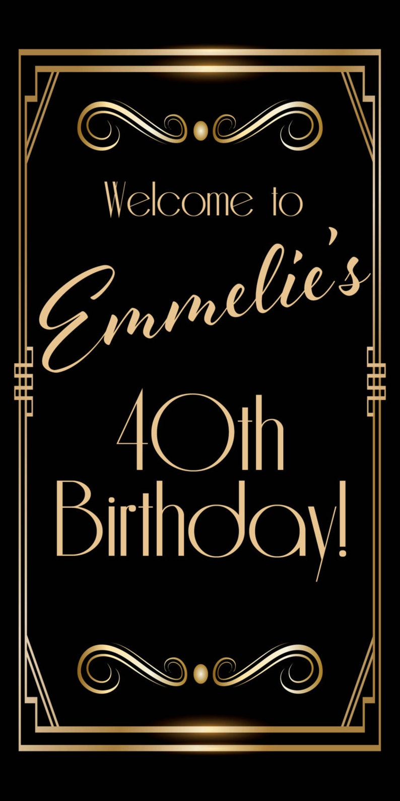 Great Gatsby Birthday Door Banner Personalize Retro Birthday - Etsy