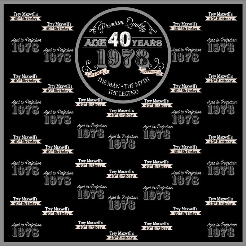 Aged to Perfection Photo Backdrop Vintage Birthday Photo Backdrop Backdrop 40th Birthday Photo Backdrop Step and Repeat Backdrop