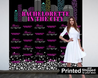 Bachelorette in the City Personalized Photo Backdrop - Birthday in the City Photo Backdrop- Printed Photo Backdrop, NYC Photo Booth Backdrop