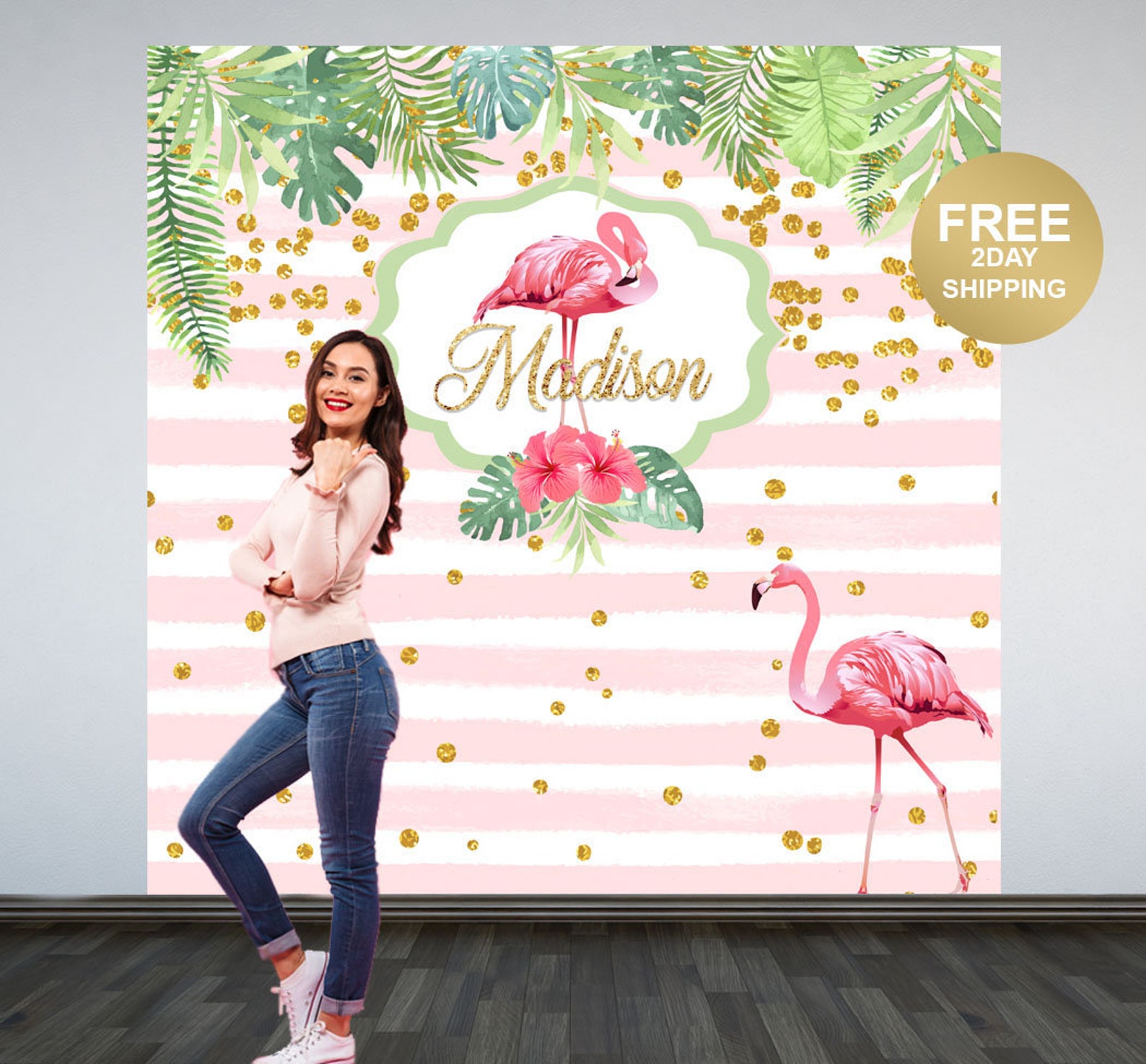 Pink Flamingo Party Photo Backdrop Flamingo Photo Backdrop | Etsy