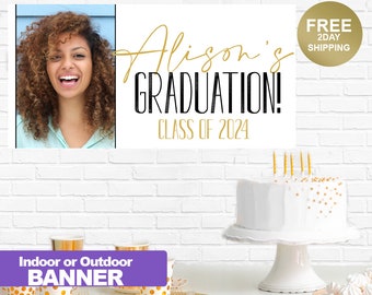 Graduation Photo Banner | Grad Banner | Congrats Grad Vinyl Banner | Class of 2024 Banner | High School Grad Banner | Party Banner