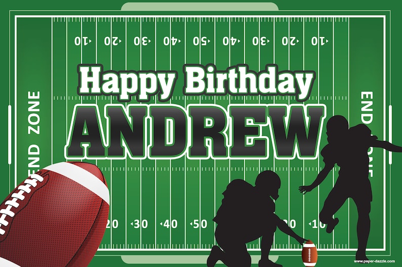 Printed Vinyl Backdrop Birthday Cake Table Backdrop Football Player Party Backdrop Football Personalized Photo Backdrop Sports Backdrop