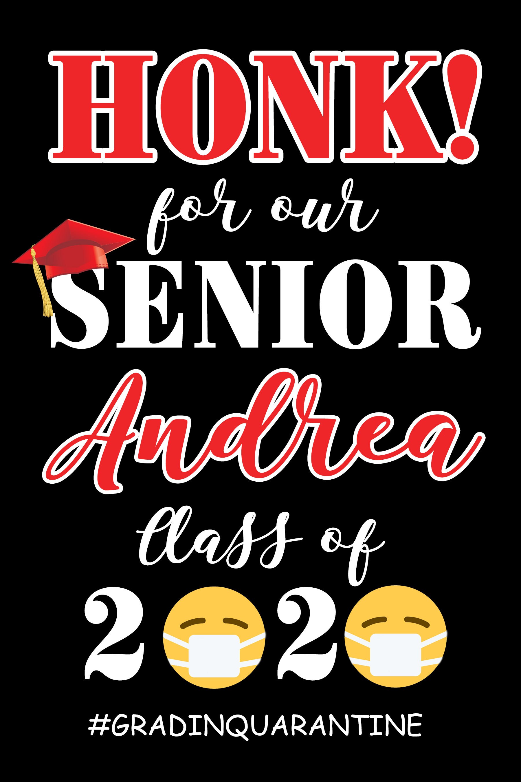 Class of 2020 Graduation Photo Yard Sign High School Senior Lawn Sign