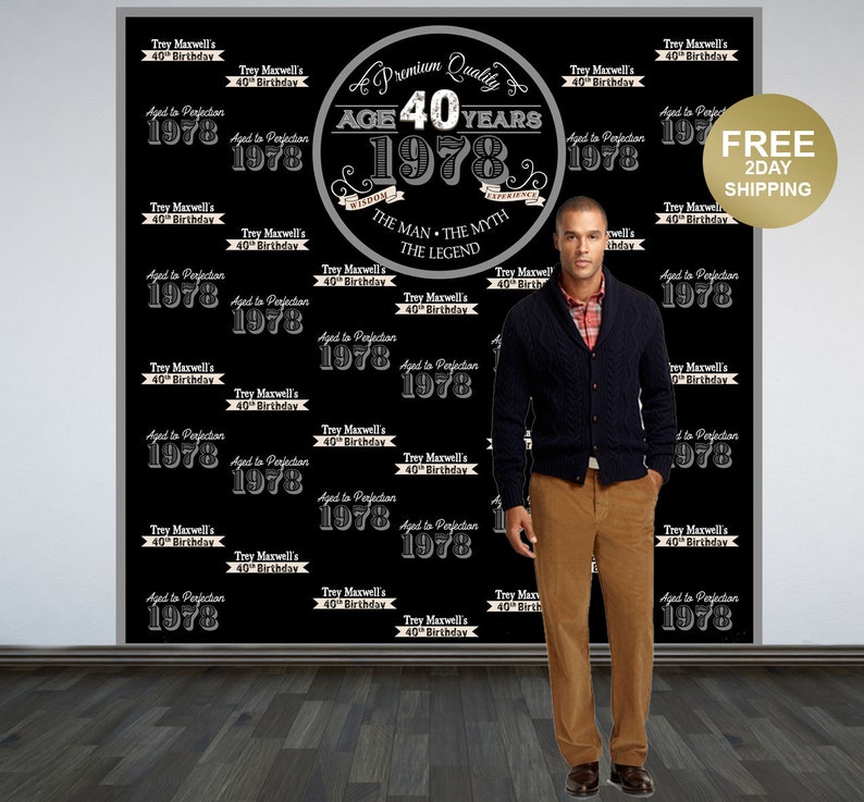 Aged to Perfection Photo Backdrop Vintage Birthday Photo Backdrop Backdrop 40th Birthday Photo Backdrop Step and Repeat Backdrop