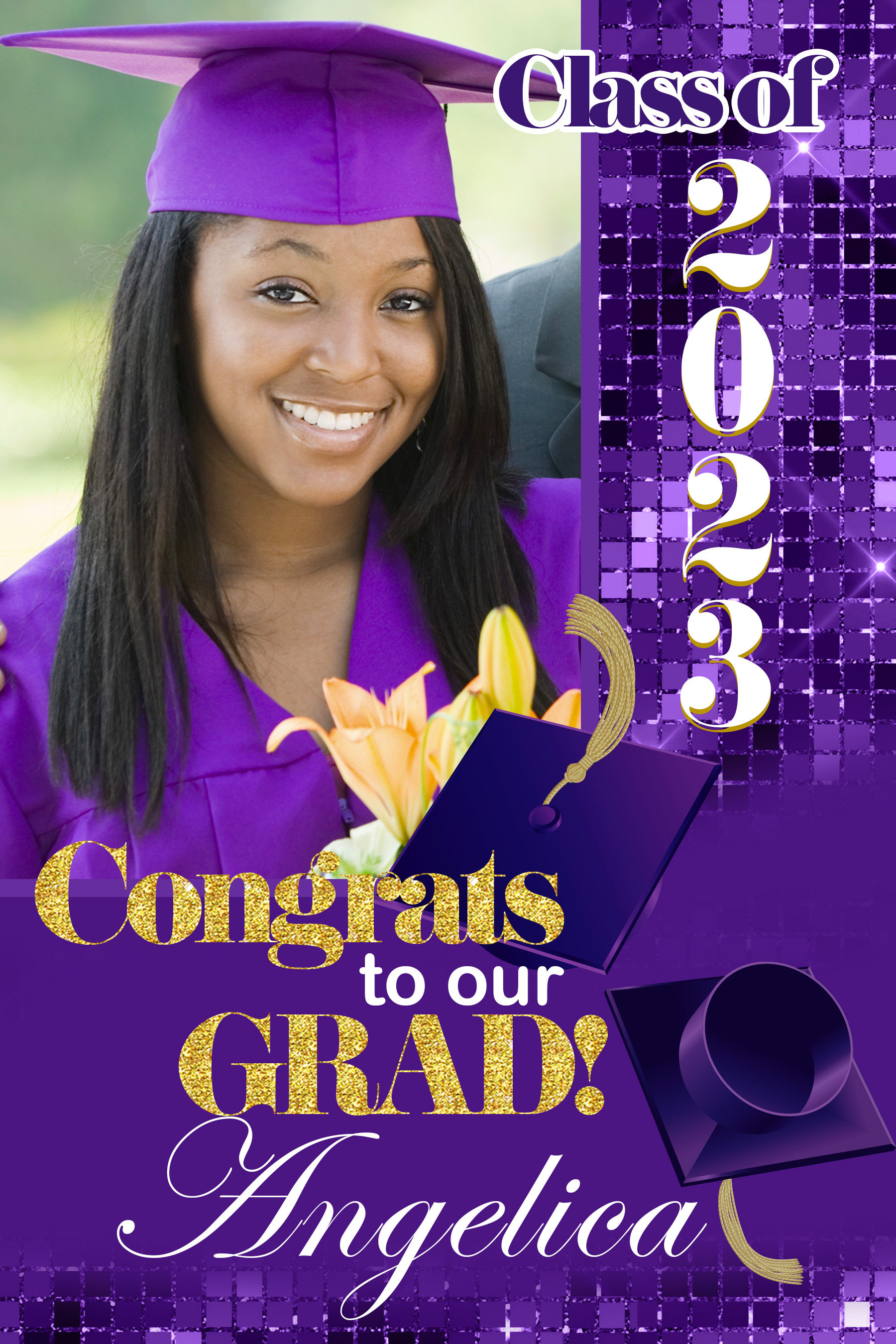Class of 2023 Graduation Photo Yard Sign High School Senior