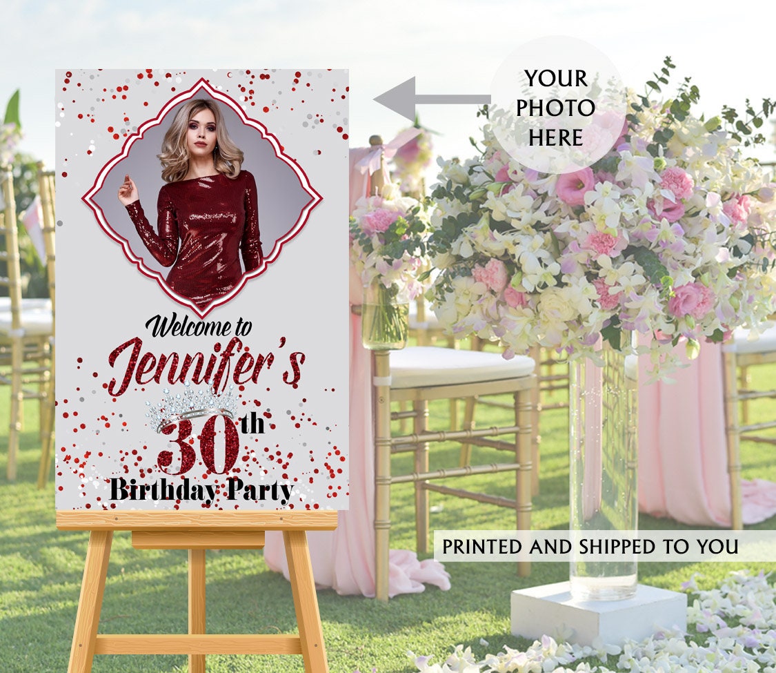 30th Birthday Sign Photo Guest Sign in Board, to the