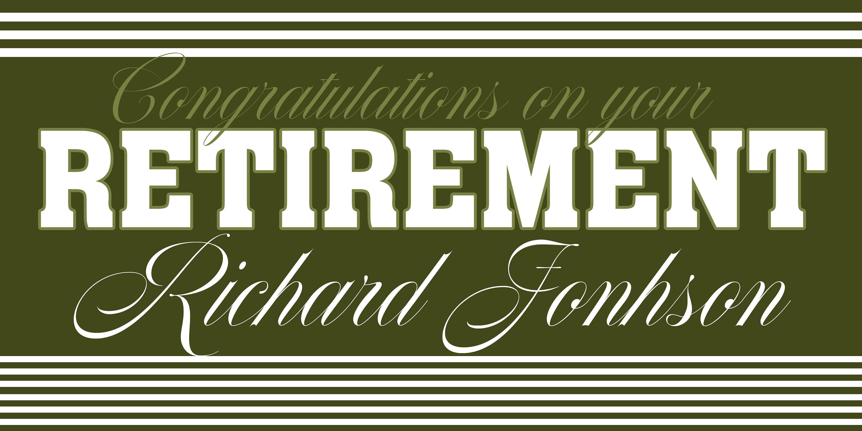 Happy Retirement Banner ~ Personalized Party Banner- Retirement Party