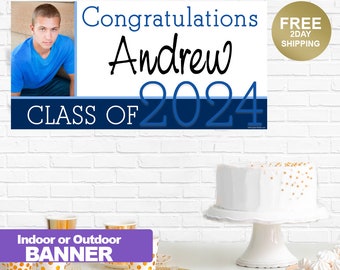 Graduation Banner | Class of 2024 Grad Banner | Graduation Personalized Banner | Grad Photo Banner | Vinyl Banner | Congrats Grad Banner