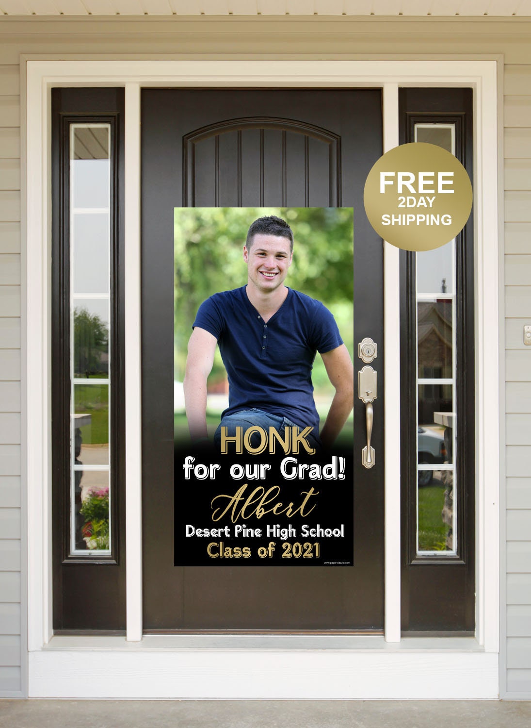Quarantine Grad Door Banner | Honk for our Grad Banner | Graduation D…