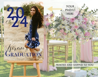 Class of 2024 Graduation Photo Welcome Sign - Grad Party Welcome Sign - Welcome Sign Congrats, Foam Board Sign, Graduation Canvas Party Sign